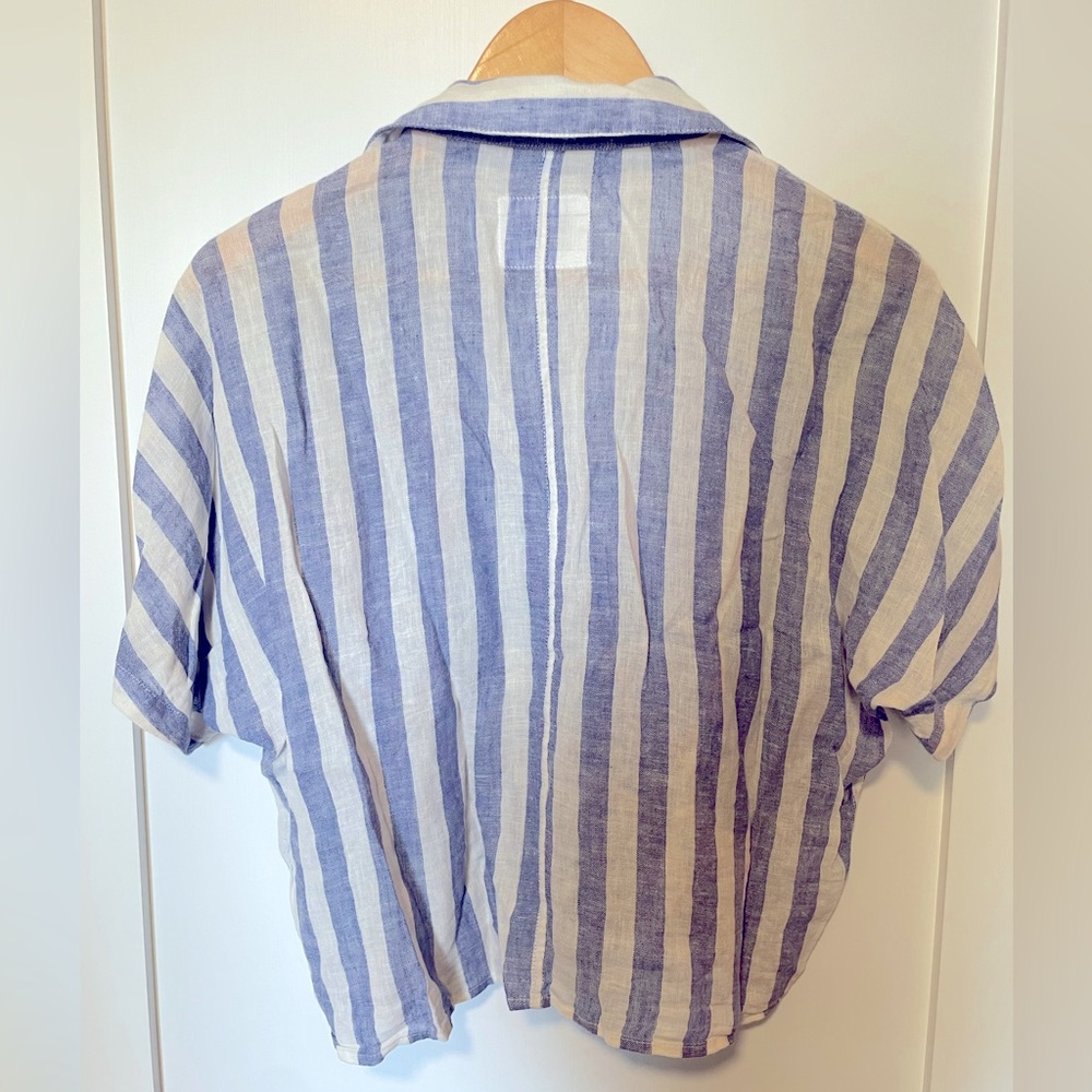 Rails | Thea Tie-Front Striped Linen Blouse - image 2